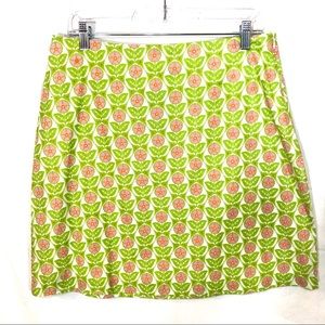 Needham Lane Side Zip Floral Print Cotton Skirt 8